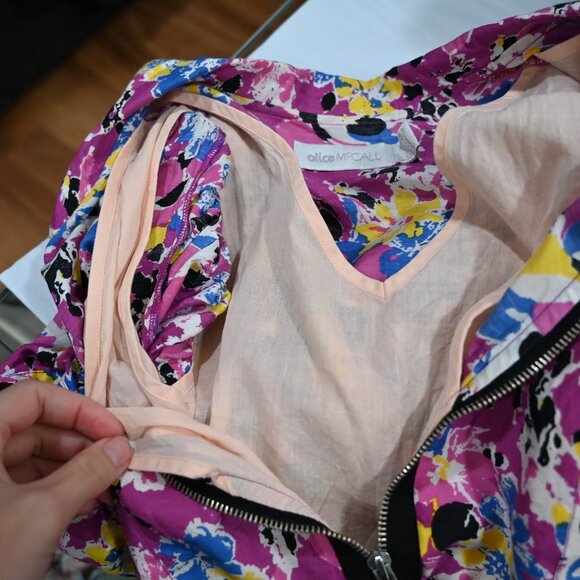 Alice McCall Size 6 Retro Punk Full Zipper Tiered Mini Dress - Picture 7 of 8